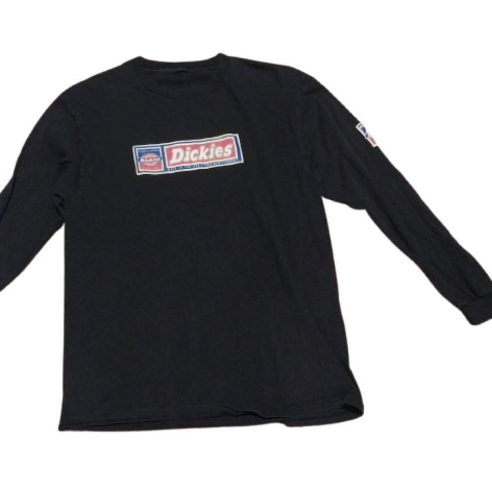 Vintage Dickies Logo Brand Long Sleeve T-Shirt Black Retro 90s 2000s